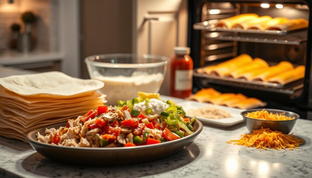 Assembling Chicken Enchiladas Step by Step Assembling Chicken Enchiladas Step by Step