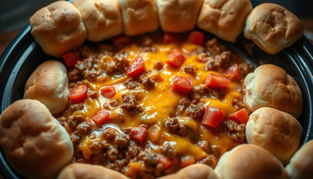Cheesy Hamburger Crockpot Casserole Cheesy Hamburger Crockpot Casserole