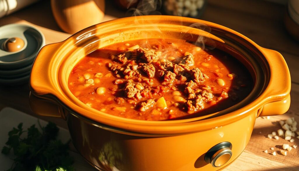 Hearty Slow Cooker Hamburger Chili