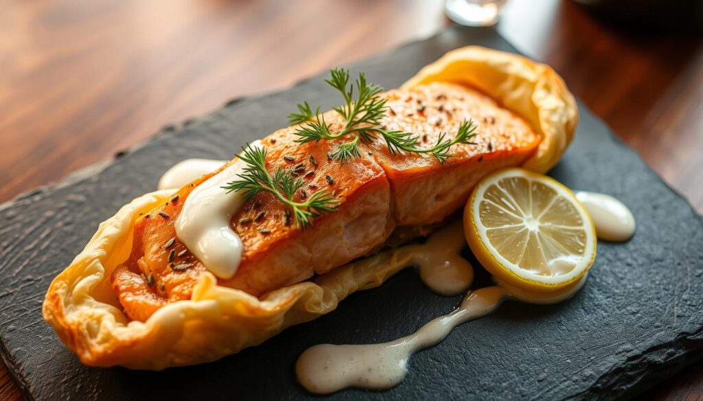 Salmon en Croute Serving Presentation Jamie Oliver’s Salmon en Croute Recipe