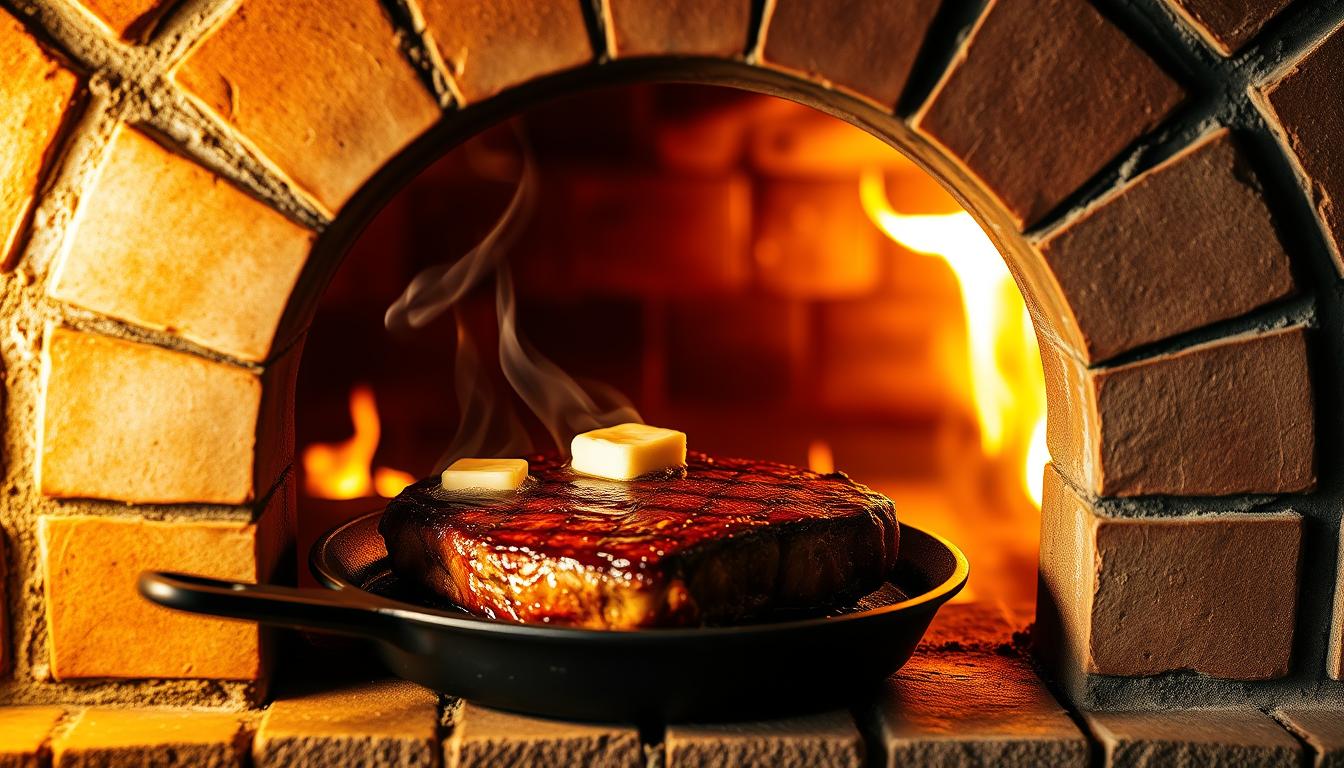 pizza oven steak