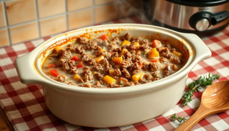 slow cooker hamburger casserole