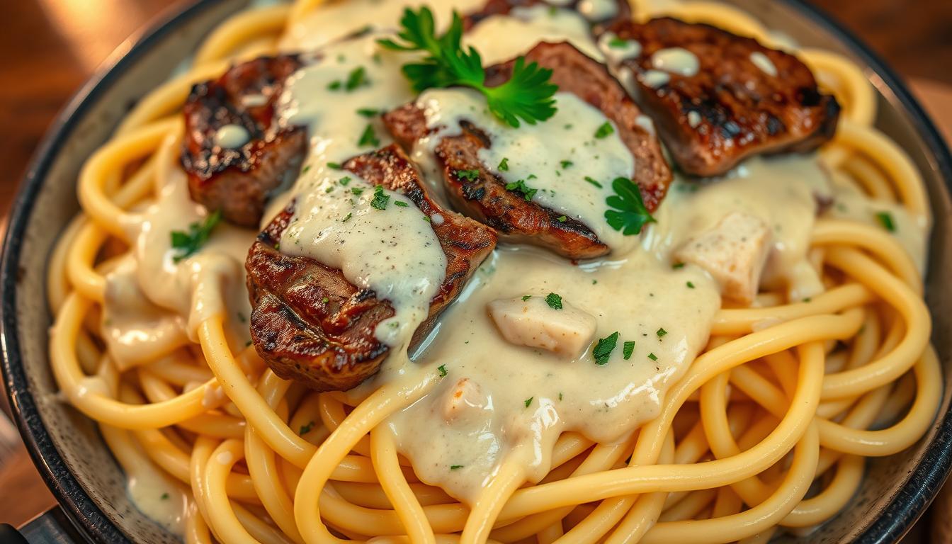 steak alfredo